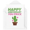 Tongue in Peach Biglietti divertenti per anniversario, biglietti umoristici per adulti, Happy Anniversary You Pr* ck, carte gioco di parole, biglietti per marito, biglietti per moglie, CBH2020