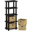 Furinno Turn-N-Tube Scaffali senza Attrezzi, Legno, Espresso/nero, taglia unica
