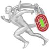 O meta[l]morphose METALMORPHOSE - Portachiavi in metallo 3D atletica leggera - Passione Sport, regalo uomo, regalo donna, regalo olimpico, argento, taglia unica, Moderno