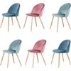 EGOONM Set di 6 Sedie da Pranzo, Sedia in Stile Nordico in Velluto con Gambe in Metallo Sedie da Cucina (Blu+verde+rosa)