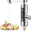 LIFEJXWEN Rubinetto Elettrico Caldo Istantaneo Rubinetto Riscaldatore Acqua Elettrico 3000 W Con Display Temperatura LCD Rotazione a 360 ° per Rubinetto Lavello Cucina, 0E4A3B