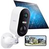 ARENTI 2K/3MP Telecamera Wi-Fi Esterno Senza Fili, Videocamera Sorveglianza Pannello Solare, Batteria Ricaricabile, Visione Notturna, IP65, PIR Rilevamento Movimento, Audio Bidirezionale