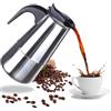 ROIPUS Caffettiera per espresso, in acciaio inox, adatta per tutti i piani cottura, 4 tazze da 200 ml