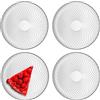 Glasset TREND FOR HOME Servizio Piatti 4 Persone Set Piatti Piani in Vetro Trasparent Servizio di Piatti da Dessert per Insalata Antipasti Frutta Contorni Spuntini, Ø 17.4 cm, Design Geometrico, Elina