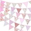 G2PLUS 10m Bandierine Rosa,Ghirlanda di Bandierine,Banner Tessuto