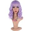 Greenmirr Parrucca bob viola con frangia Capelli sintetici resistenti al calore (Purple)