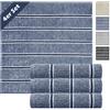 Lashuma, set di 4 asciugamani cucina per le mani - asciugapiatti in 100% cotone, Blu a righe, 50 x 50 cm