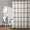 Lush Decor Tenda da doccia in cotone a righe, 182,9 x 182,9 cm (larghezza x lunghezza), blu - arredamento classico moderno rustico per il bagno