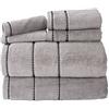 Lavish Home 67-0024-S Set di 6 Asciugamani ad Asciugatura Rapida, 100% Cotone Zero Twist-Argento, 12 x 12, 6 unità