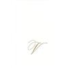 Caspari Intrattenere con Caspari Set di 24 tovaglioli monogramma di carta con la perla V iniziale bianco