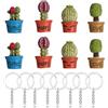 simarro 8 mini portachiavi a forma di pianta in vaso, con cactus rimovibili, portachiavi in miniatura, ornamenti da giardino, piccolo modello bonsai, casa delle bambole, set di decorazioni da giardino