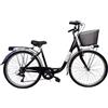 Cicli Tessari - bicicletta donna bici da passeggio city bike 26 cambio 6 velocita' telaio basso (nero)