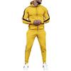 seiveini Completa Tuta da Uomo Felpa con Cappuccio + Pantalone Lunghe Sportive Tuta 2 Pezzi Uomo Manica Lunga Tute con Cerniera Completi Tuta Sportivi Elastico Tinta Unita Activewear A Giallo M