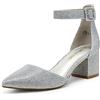DREAM PAIRS Scarpe Tacco Pump per Donna Scarpe Décolleté con Tacco Grosso e Punta a Punta Comode Scarpe da Donna Scarpe col Tacco Donna Eleganti,Size 41,Bianco/PU,ANNEE