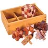 Gracelaza 6 Pezzi Rompicapo Puzzle Giocattoli di Legno - 3D Puzzle Giocattolo - Gioco Intelligenza - Classico Rompicapi Giocattoli di Legno - Regalo per Adulti Bambini Adolescenti