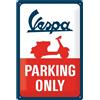 Insegna Cartello in metallo officine garage VESPA - PARKING ONLY 15 x 20 cm