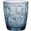 Bormioli Rocco Set 3 Bicchieri in Vetro Diamond per Acqua 30cl Blu