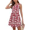 AUSELILY Vestito Donna Estivo Senza Maniche Abito a Tinta Unita Stamp Elegante Abito da Spiaggia