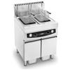Ristosubito Friggitrice a Gas Con mobile KAR Modello GT17+17 Due Vasche Capacità Lt. 17+17 Temp.°C. 110 / 190 Dim. cm L.70 P.70 H.111
