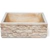 KAM Lavello In Pietra Ricostruita Acquaio Da Giardino Moderno 45x35x16 Meseta Nocciola KAM