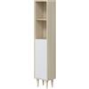 CAPALDO Colonna Da Bagno con Piedini 2 Ante 30x25x150 Rovere E Bianco Verona