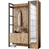 LBSIGN Mobile Ingresso Con Scarpiera Appendiabiti E Specchio Stile Industrial Fiona DX