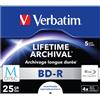 VERBATIM Blu-ray BD-R M-Disc Verbatim 25GB box 5 pezzi
