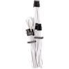 Corsair Premium Sleeved PCIe Dual-Kabel, (Gen 4) - Bianco