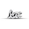 PANDORA Ciondolo Moments con scritta Love in argento Sterling