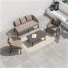 DEGHI Set relax da giardino in alluminio e corda beige - Jovi