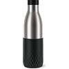 Emsa, Borraccia BluDrop Sleeve, Capacità 0.7L, Borraccia Termica In Acciaio Inox 18/10, Borraccia 100 % Ermetica e Senza BPA con Chiusura Quick-Press, Rivestimento Soft-Touch, Colore Nero