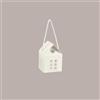 LUCGEL 10 Pz Scatola Mini Casetta con Cordino in Carta Matelassè Bianco Ideale per Confetti 120x120x110 mm