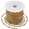 Craftdady - Catena satellitare dorata con perline Rondelle da 3 mm in acciaio inox saldato, per gioielli fai da te e collane