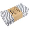 INFEI Tovaglioli di stoffa da tavola in cotone e lino a righe in tinta unita morbido - Set di 12 (40 x 30 cm) - per eventi e uso domestico (blu marino)