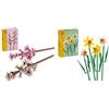 LEGO Creator Fiori di Ciliegio, Set per Adulti e Bambini a Partire da 8 Anni & Creator Narcisi Set di Fiori Finti per Bambine e Bambini da 8 Anni