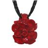 Linea Italia Venetiaurum - Collana per Donna Con Pendente a Rosa Rossa In Vetro Originale Di Murano E Argento 925 - Gioiello Made In Italy Certificato