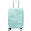 Pierre Cardin - Valigia Trolley rigido con rotelle girevoli 55x38x20 (Verde acqua)