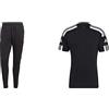 adidas Essentials Warm-Up 3-Stripes Track Top, Maglia Lunga Uomo, Black/White, M + adidas Essentials Warm-Up Tapered 3-Stripes Pants, Pantaloni da Allenamento Uomo, Black/White, M