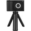 Garsent Fotocamera Digitale Compatta, Ricaricabile per Foto e Video, Selfie per Bambini, Dual Lens, 1080P, con Schermo HD IPS, Treppiede Portatile Abbinato, Ricarica USB Tipo C (BLACK)