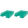 Esselte Organizer/Vassoio Porta Documenti da Scrivania Utile a Riporre Lettere e Riviste in Formato A4, Utilizzabile a Casa e in Ufficio, Gamma Colour'Breeze, 254 mm x 61 mm x 350 mm - Verde
