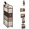 Relaxdays Mobiletto con Cassetti, 4 Tiretti Pieghevoli in Tessuto, Ripiano, HLP 84,5 x 20 x 49,5 cm, Marrone