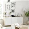 Dmora - Credenza Concord, Buffet da soggiorno, Mobile porta TV, Armadio per salotto, Madia moderna a 2 ante e 3 cassetti, 154x41h74 cm, Rovere e Bianco