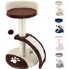 Beltom® TIRAGRAFFI PER GATTI ALTO 54 CM. GRAFFIATOIO PARCO GIOCHI GIOCO DA GATTO CON CORDA SISAL E CUCCIA ALBERO GRAFFIO PALESTRA - Marrone-Beige