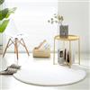 Teppich Wölkchen Tappeto Soffice Di Pelliccia Finta Di Coniglio - Decorazione Da Salotto - Tappeto Di Pelliccia Lavabile Come Tappetino Da Letto - Bianco - 120cm Rotondo