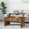 Tino Tech Tavolino da salotto regolabile in altezza, in materiale legno, 80 x 50,5 x 41,5 cm, tavolo da salotto, tavolino da caffè con spazio di archiviazione, estraibile