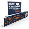 Presch Metro pieghevole da 3 metri con scala degli angoli - Legno - Blu - Numeri grandi e facilmente leggibili - Incastro preciso - Metro legno pieghevole, metro righello con motivo di strumenti