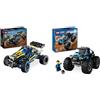 LEGO Technic Buggy da Corsa, Macchina Giocattolo per Bambini, Bambine & City Monster Truck Blu, Giocattolo Fuoristrada Off-Road da Costruire