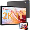 HiGrace 2K Tablet 11 Pollici WIFI 6 Octa-Core Processore, 2000x1200 FHD IPS Display, 10GB RAM+128GB ROM(1TB TF), Android 13, 5MP+13MP, Schermo Diviso, 6800mAh, Widevine L1, con Custodia(Gray)