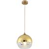 Euone_Clothes Lampadario a Sospensione con Sfera in vetro Semi Placcato, Lampada a Sospensione da Soffitto Moderna Semplice per Cucina Sala da pranzo Camera da letto (Oro, 15cm)