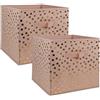DII Non Woven Polyester Storage Bin Contenitori con Fondo Rimovibile, Rosa/Oro, Small (2), 2 unità